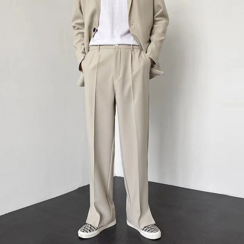 Redefining Comfort &Class: Korean Style Loose Fit Men’s Dress Pants