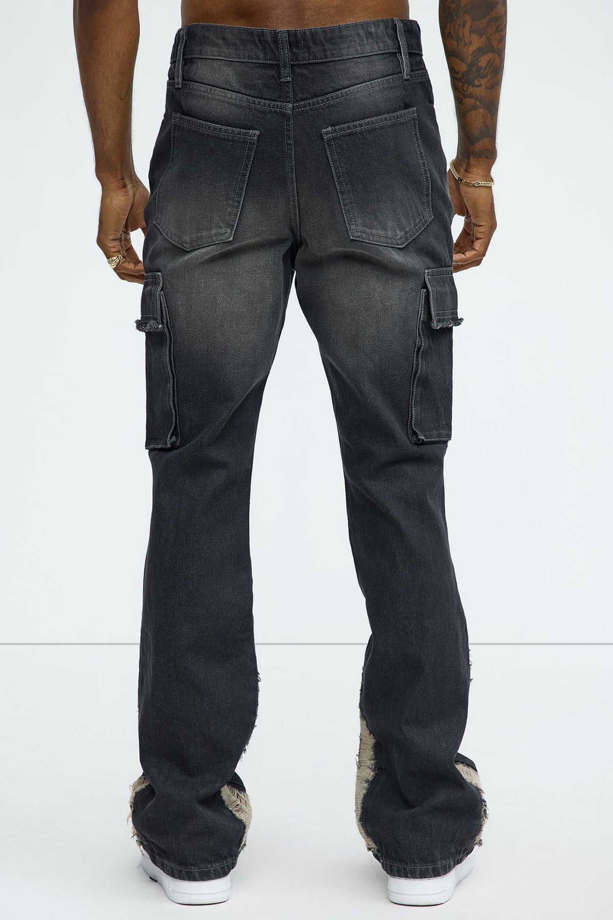 Elan de Paris™ Kaine Stacked Slim Flare Jeans - Black Wash