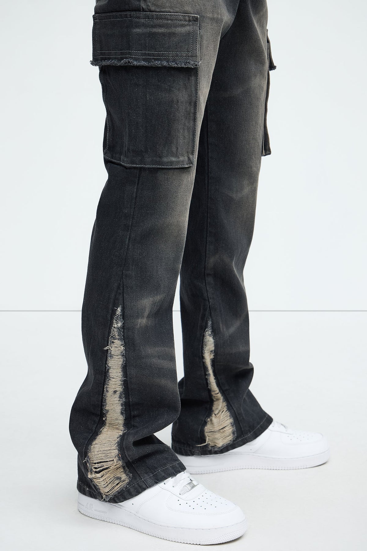 Elan de Paris™ Kaine Stacked Slim Flare Jeans - Black Wash