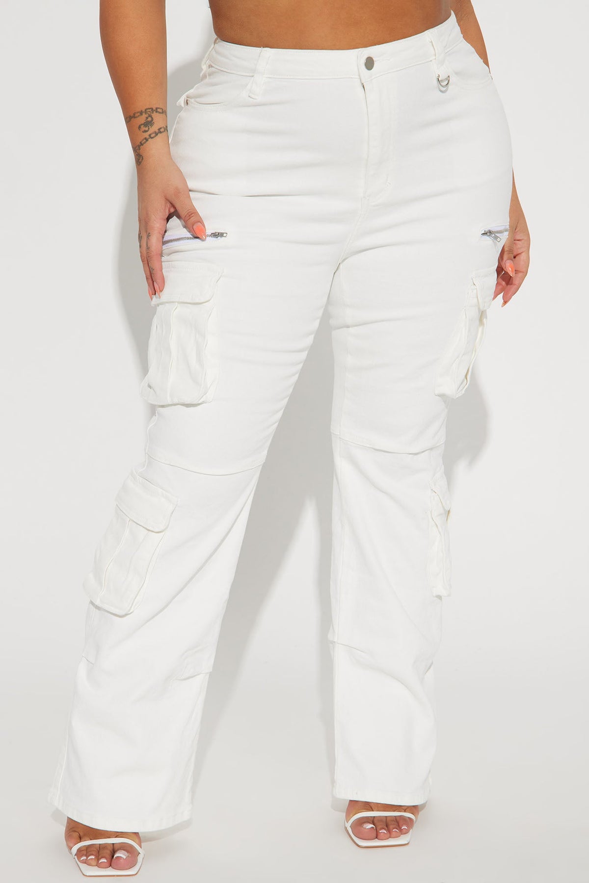 Elan de Paris™ City Streets Stretch Cargo Jean - Ivory