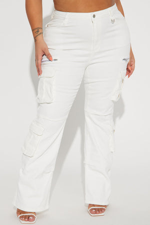 Elan de Paris™ City Streets Stretch Cargo Jean - Ivory