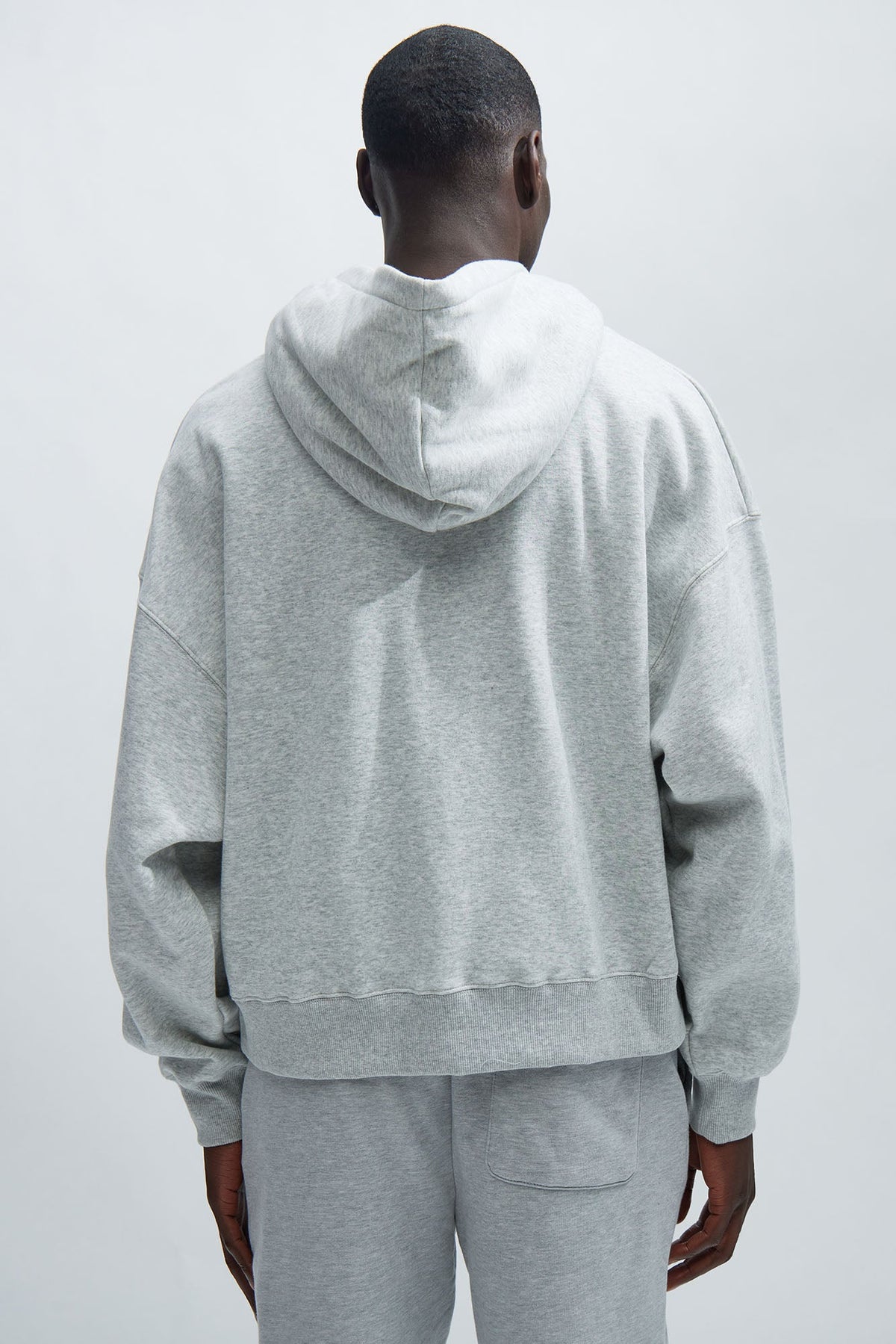 Elan de Paris™ yson Oversized Heavyweight Zip Up - Heather Grey