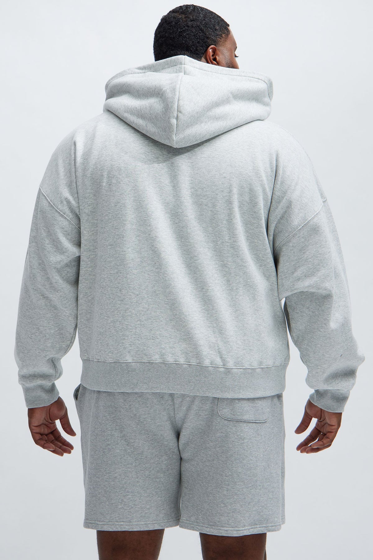 Elan de Paris™ yson Oversized Heavyweight Zip Up - Heather Grey