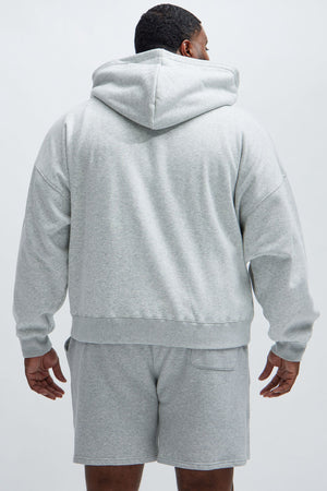 Elan de Paris™ yson Oversized Heavyweight Zip Up - Heather Grey