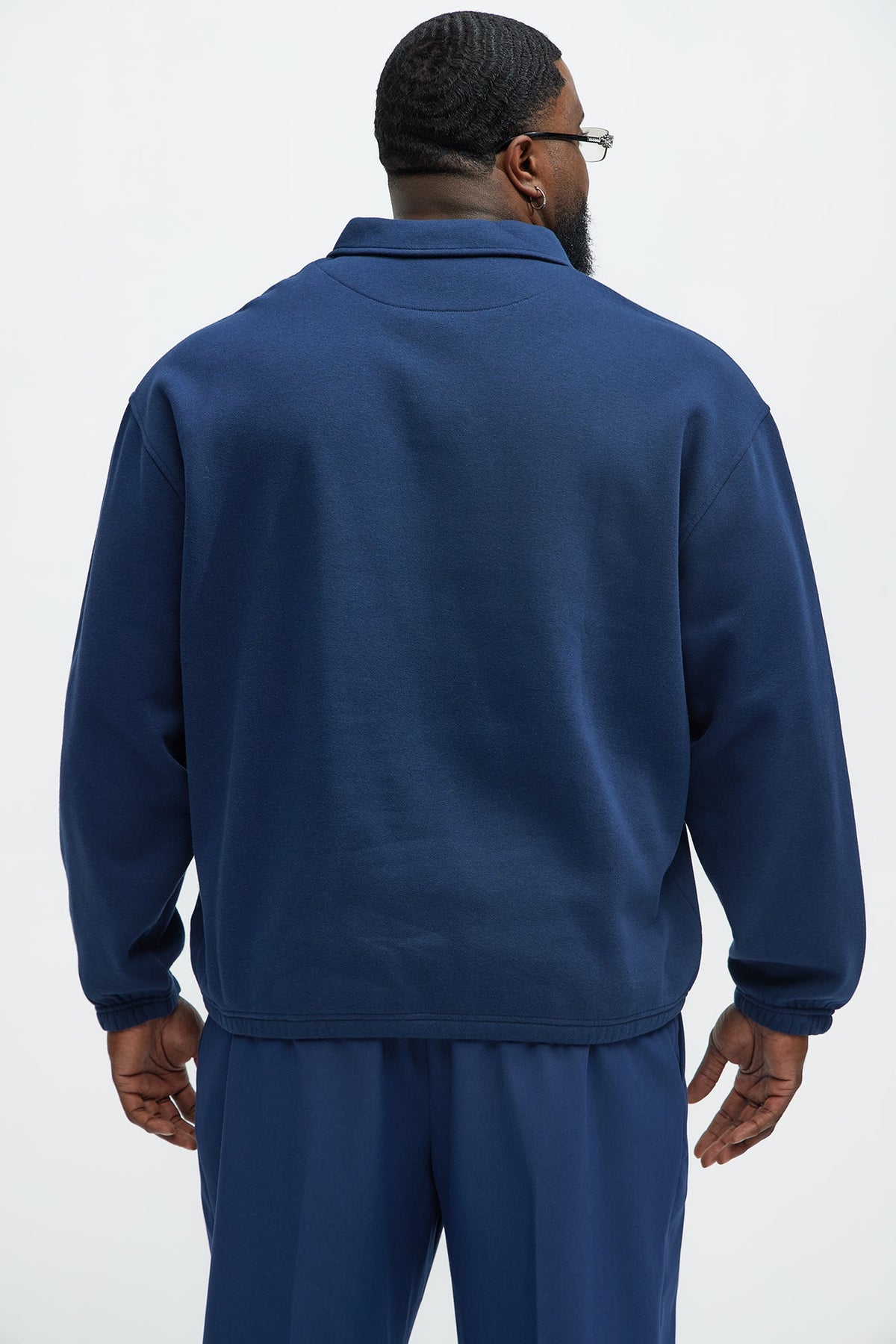 Elan de Paris™ Tyson Be Alright Long Sleeve Polo - Navy