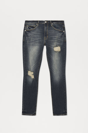 Elan de Paris™ Day To Day Distressed Slim Jeans - Dark Wash