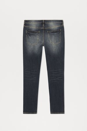 Elan de Paris™ Day To Day Distressed Slim Jeans - Dark Wash