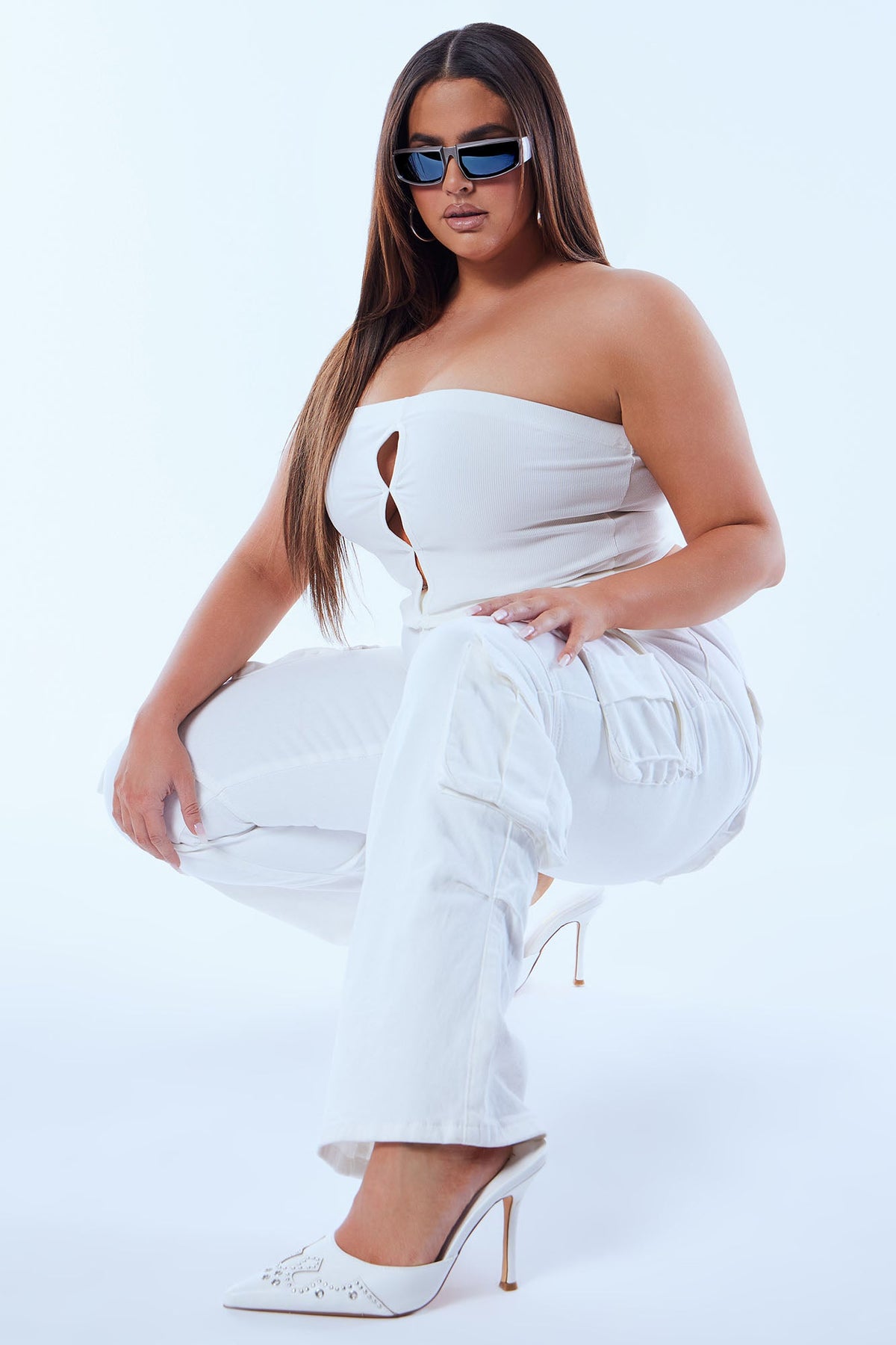 Elan de Paris™ City Streets Stretch Cargo Jean - Ivory