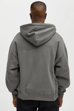 Elan de Paris™ Tyson Oversized Heavyweight Quarter Zip Hoodie - Charcoal