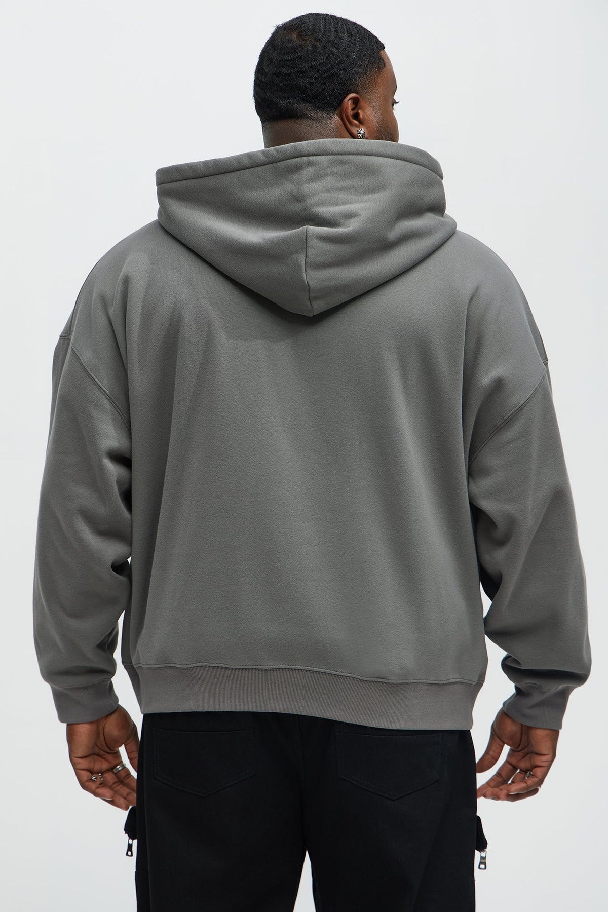 Elan de Paris™ Tyson Oversized Heavyweight Quarter Zip Hoodie - Charcoal