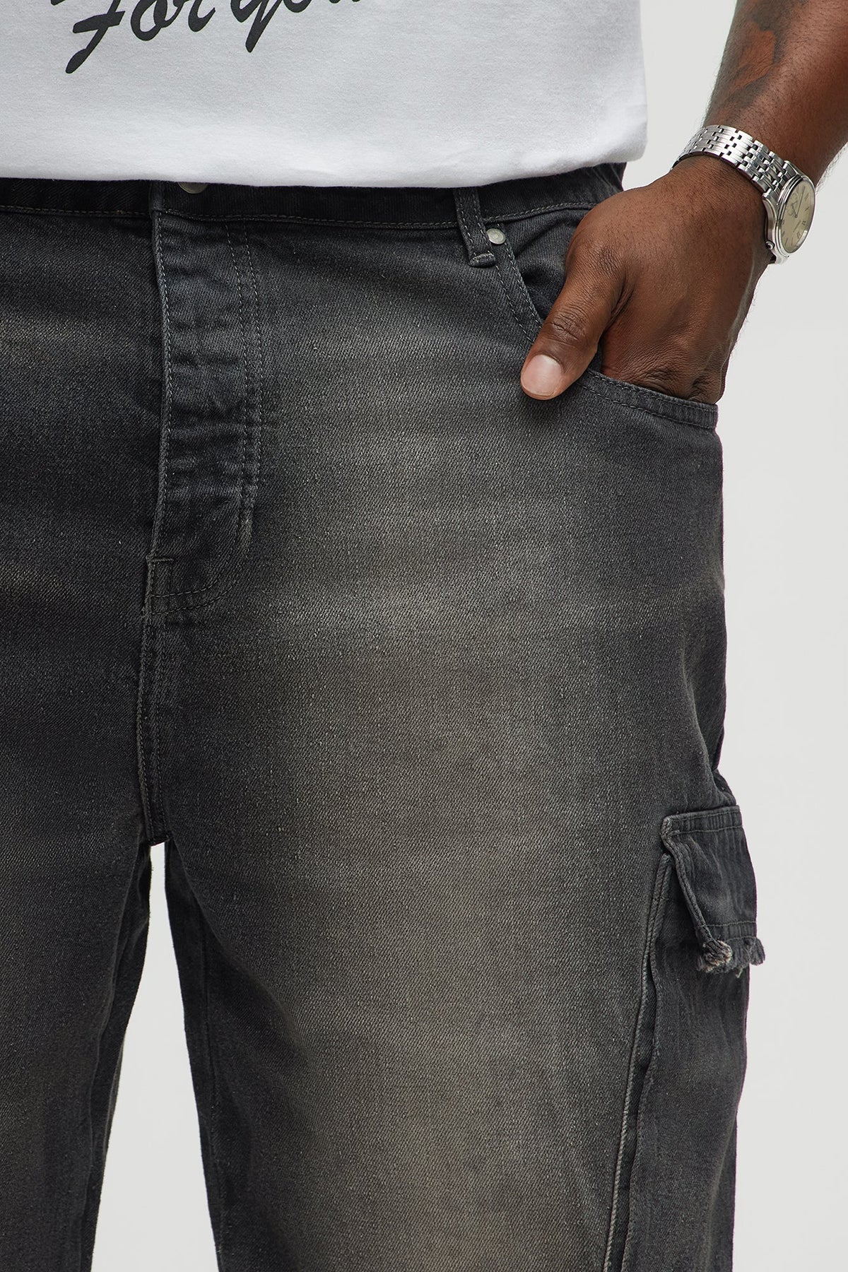 Elan de Paris™ Kaine Stacked Slim Flare Jeans - Black Wash