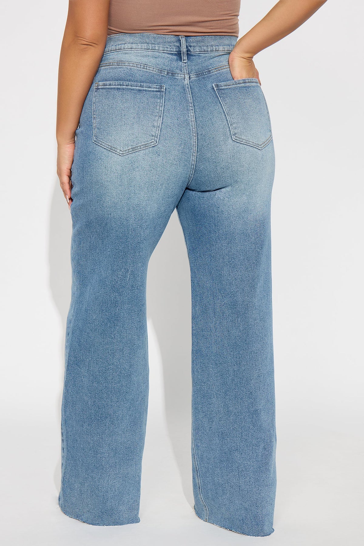 Elan de Paris™ Tall Nova 90's Baby Basic Stretch Wide Leg Jean - Medium Wash