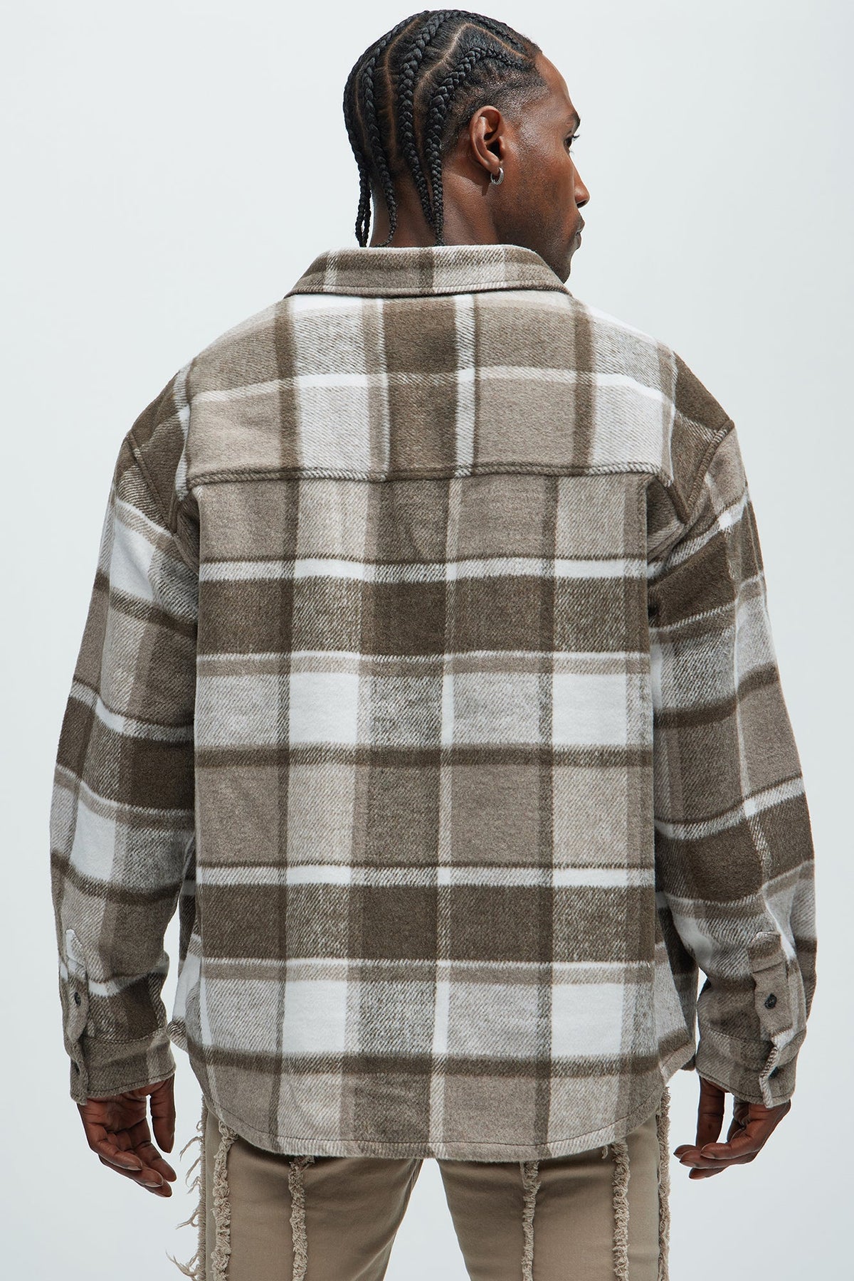 Elan de Paris™ Wanted Plaid Shacket - Brown