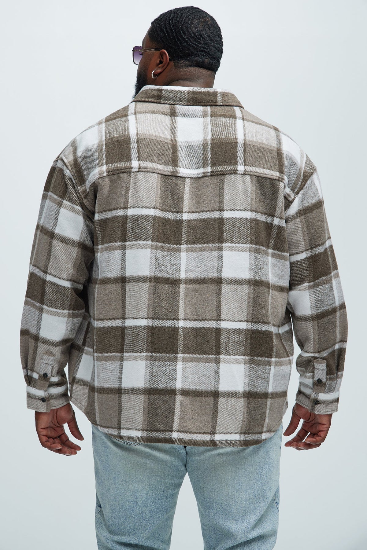 Elan de Paris™ Wanted Plaid Shacket - Brown