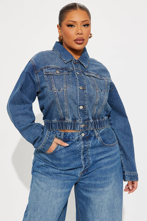 Elan de Paris™ Out Of Time Denim Bomber Jacket - Dark Wash