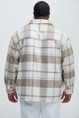 Elan de Paris™ Wanted Plaid Shacket - Cream