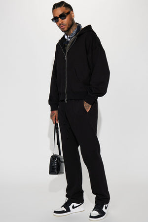 Elan de Paris™ Tyson Heavyweight Straight Sweatpants - Black