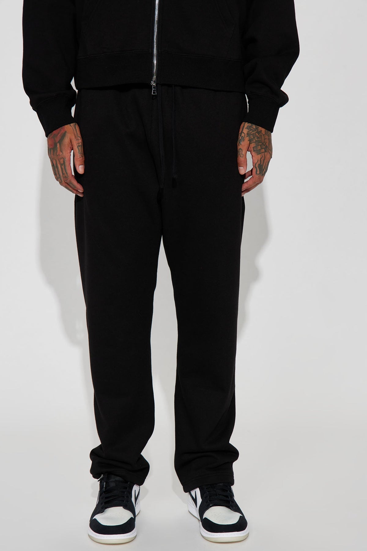 Elan de Paris™ Tyson Heavyweight Straight Sweatpants - Black