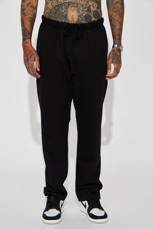 Elan de Paris™ Tyson Heavyweight Straight Sweatpants - Black
