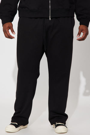 Elan de Paris™ Tyson Heavyweight Straight Sweatpants - Black