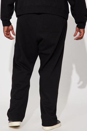 Elan de Paris™ Tyson Heavyweight Straight Sweatpants - Black