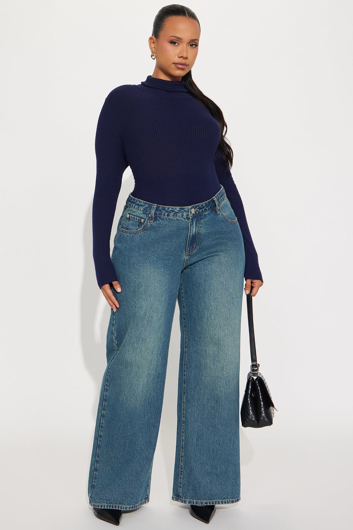 Elan de Paris™ Tara Turtle Neck Sweater - Navy