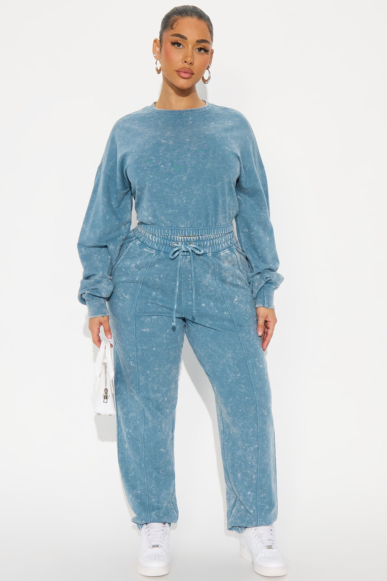 Elan de Paris™ Willow Washed Jogger Set - Blue