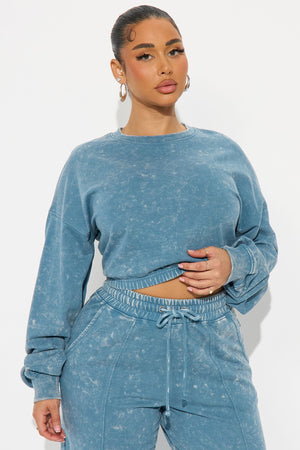 Elan de Paris™ Willow Washed Jogger Set - Blue