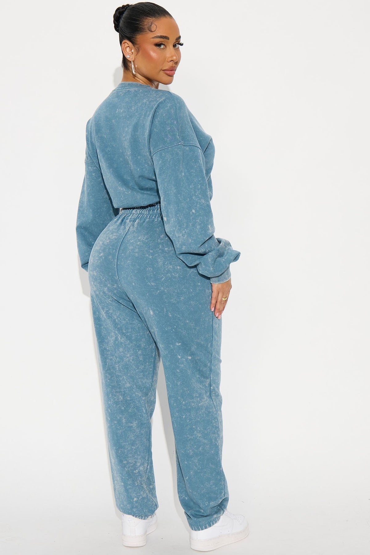 Elan de Paris™ Willow Washed Jogger Set - Blue