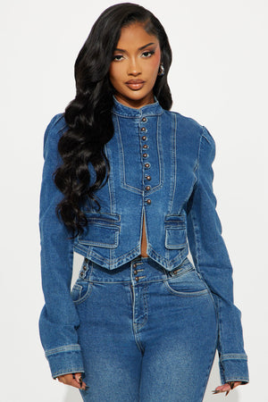 Elan de Paris™ Jocelyn Denim Pant Set - Medium Wash