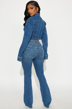 Elan de Paris™ Jocelyn Denim Pant Set - Medium Wash