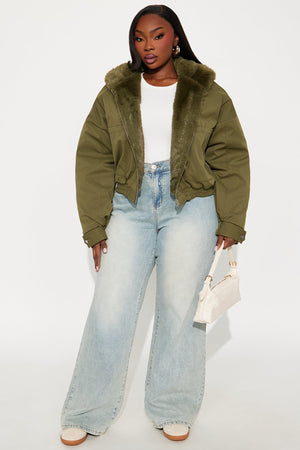 Elan de Paris™ Don't Keep Your Cool Puffer Jacket - Olive