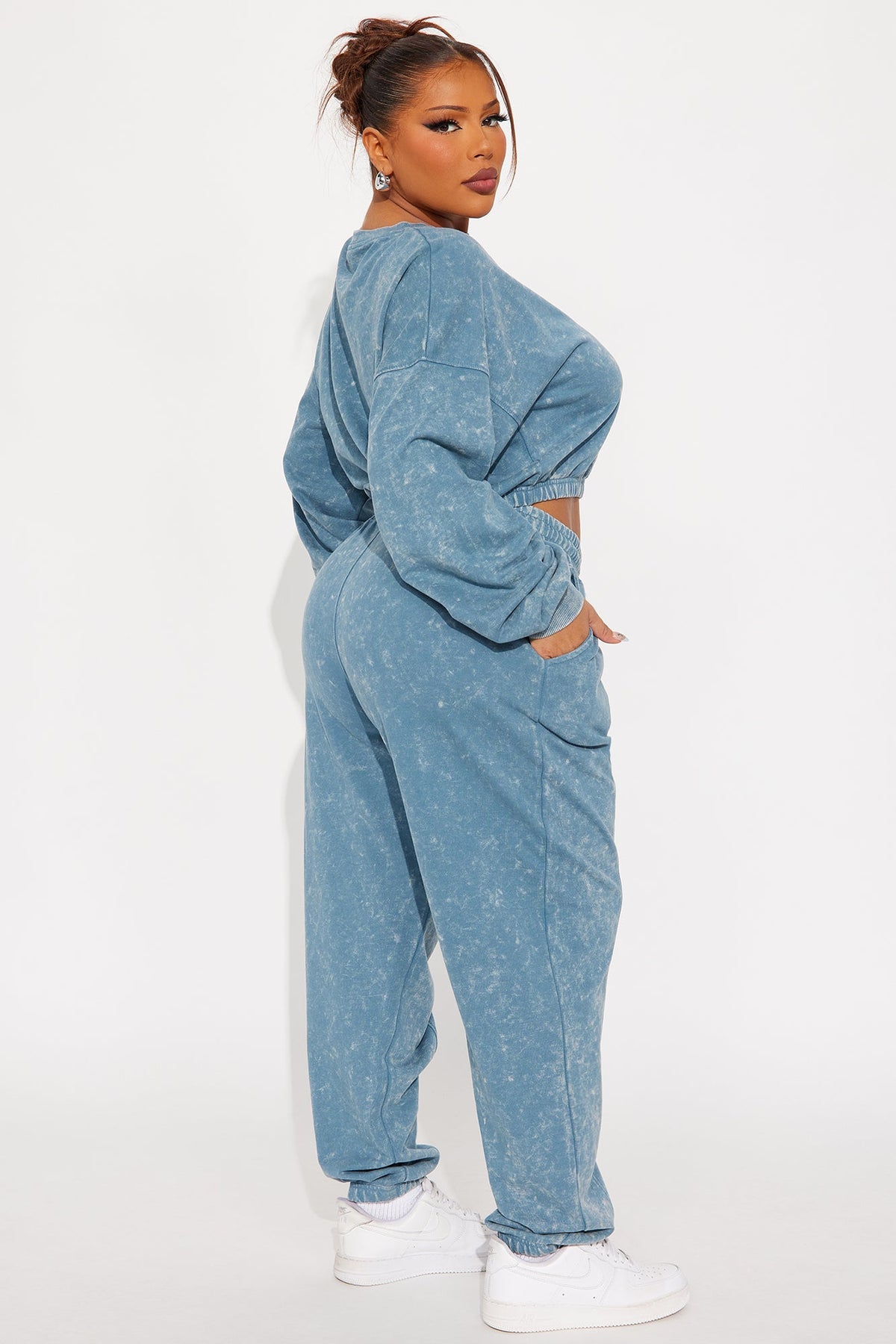 Elan de Paris™ Willow Washed Jogger Set - Blue