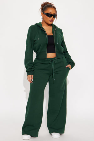 Elan de Paris™ Charlie Fleece Zip Up Pant Set - Hunter