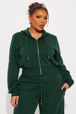 Elan de Paris™ Charlie Fleece Zip Up Pant Set - Hunter