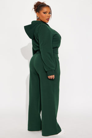 Elan de Paris™ Charlie Fleece Zip Up Pant Set - Hunter