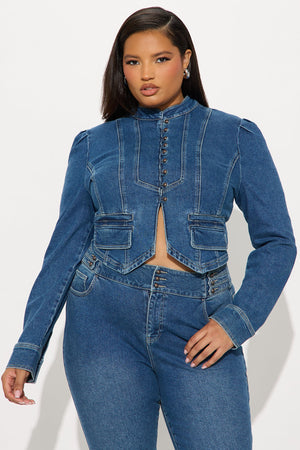 Elan de Paris™ Jocelyn Denim Pant Set - Medium Wash