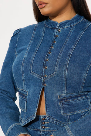 Elan de Paris™ Jocelyn Denim Pant Set - Medium Wash