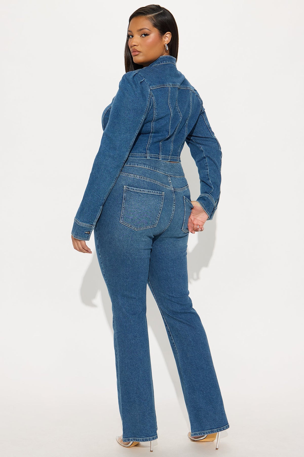 Elan de Paris™ Jocelyn Denim Pant Set - Medium Wash