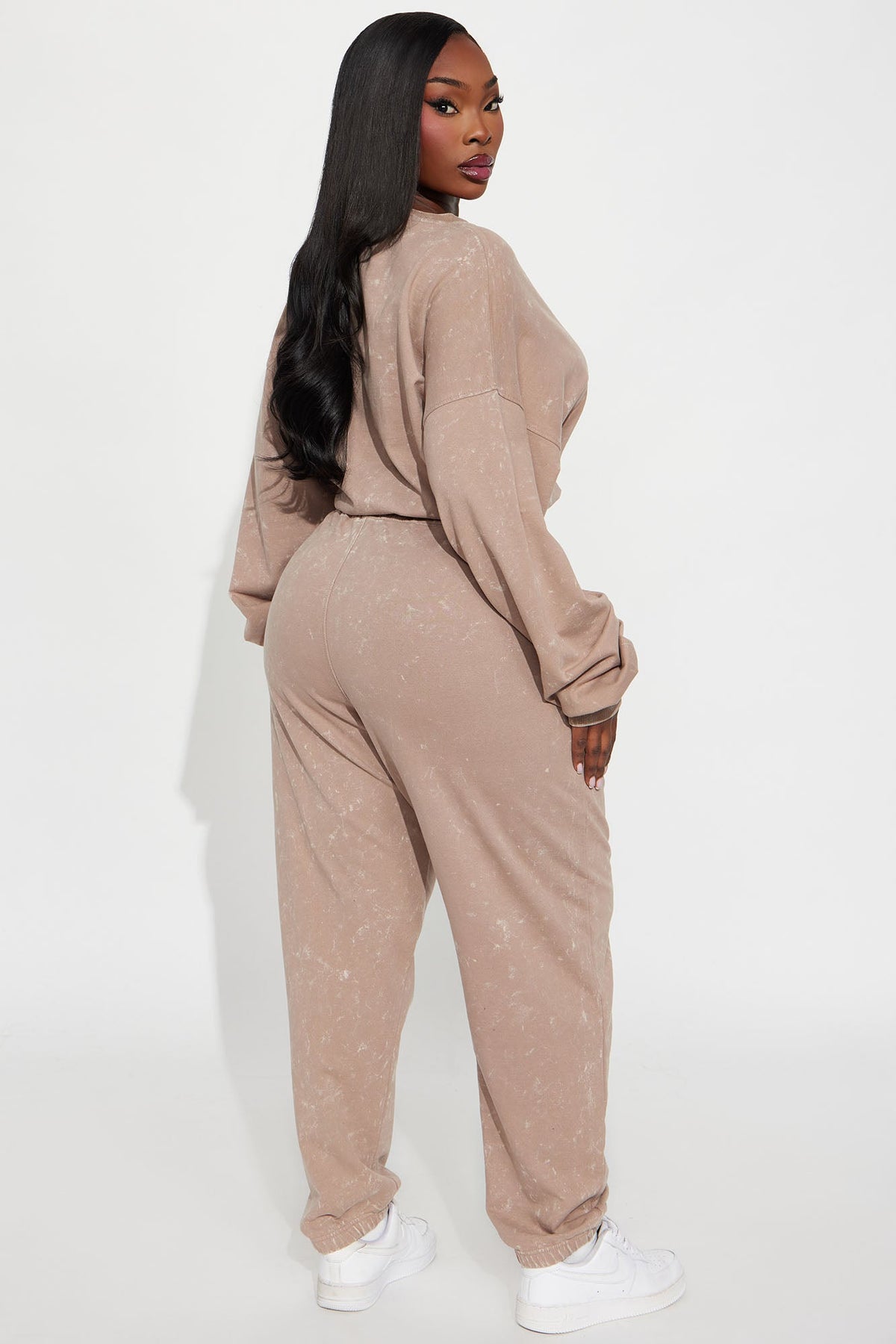 Elan de Paris™ Willow Washed Jogger Set - Mocha