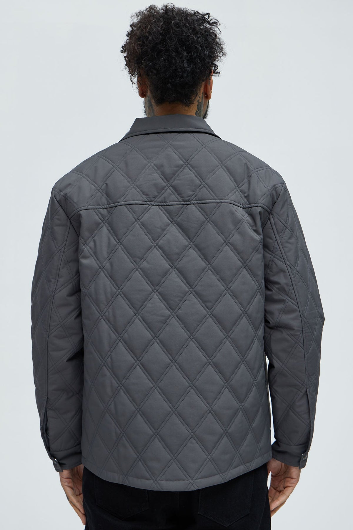 Elan de Paris™ Auburn Quilted Shirt Jacket - Charcoal