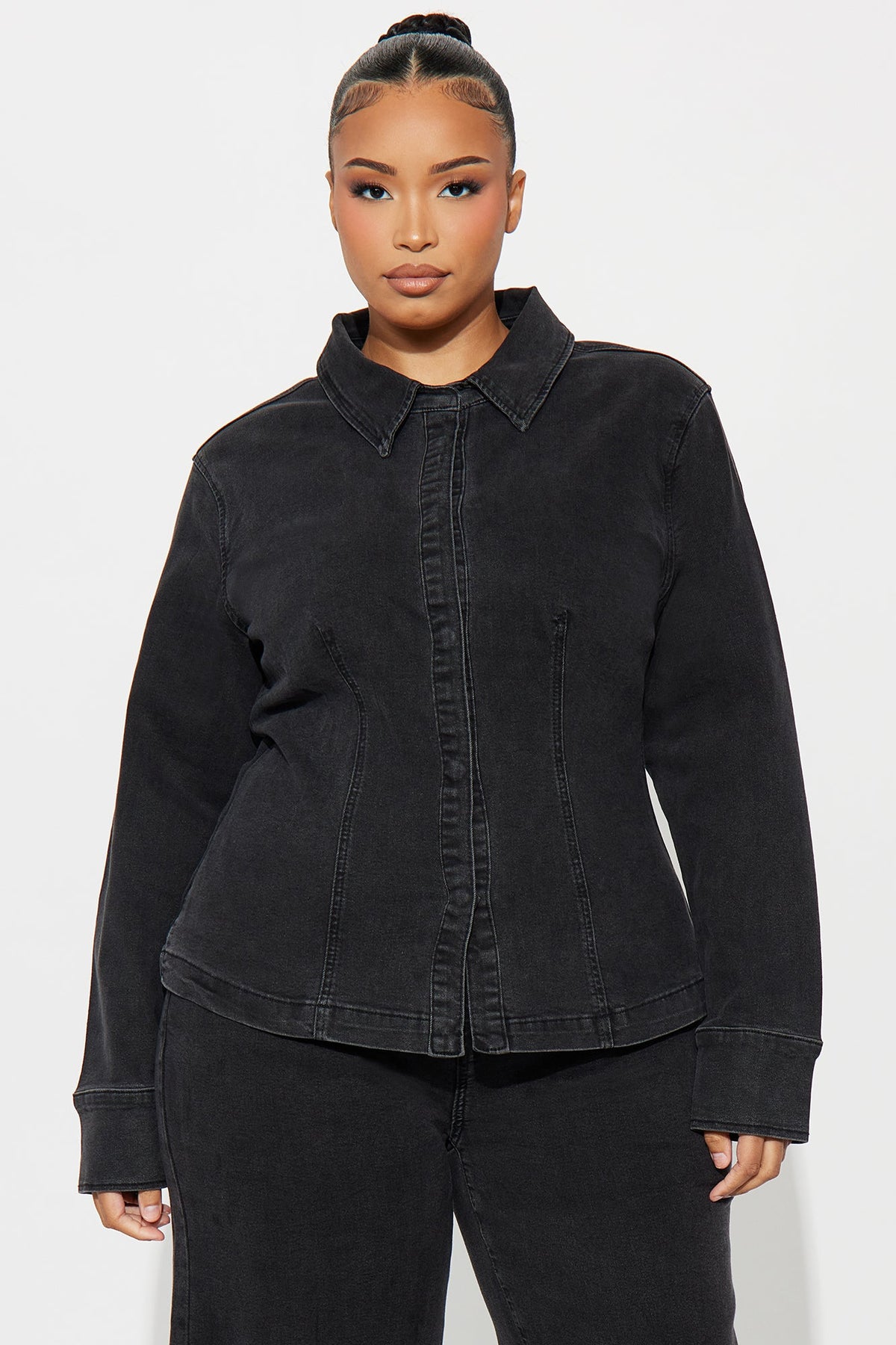 Elan de Paris™ Drew Denim Pant Set - Black