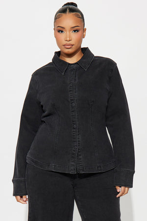 Elan de Paris™ Drew Denim Pant Set - Black