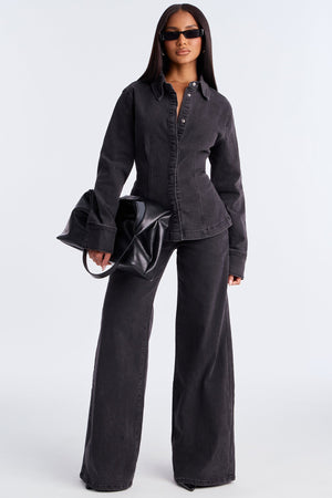 Elan de Paris™ Drew Denim Pant Set - Black