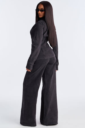 Elan de Paris™ Drew Denim Pant Set - Black