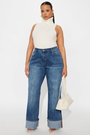 Elan de Paris™ It's Clear To See Tinted Stretch Straight Leg Jeans - Dark Wash