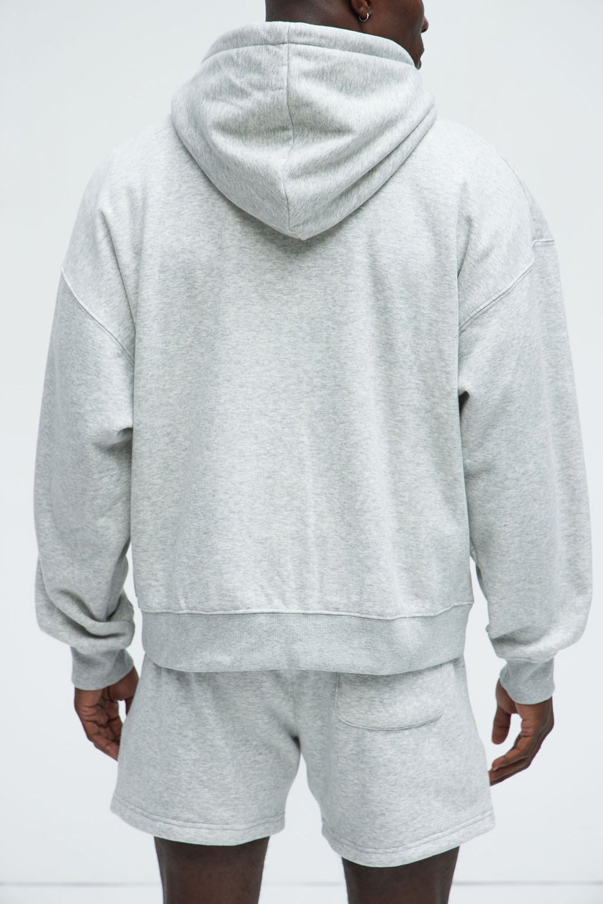 Elan de Paris™ yson Oversized Heavyweight Zip Up - Heather Grey