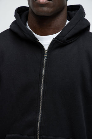 Elan de Paris™ Tyson Oversized Heavyweight Zip Up - Black