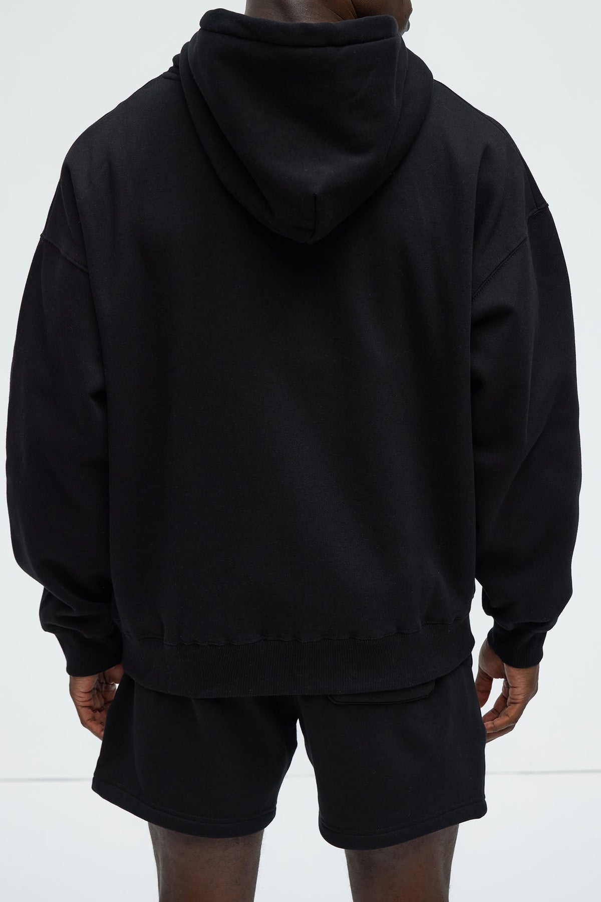 Elan de Paris™ Tyson Oversized Heavyweight Zip Up - Black