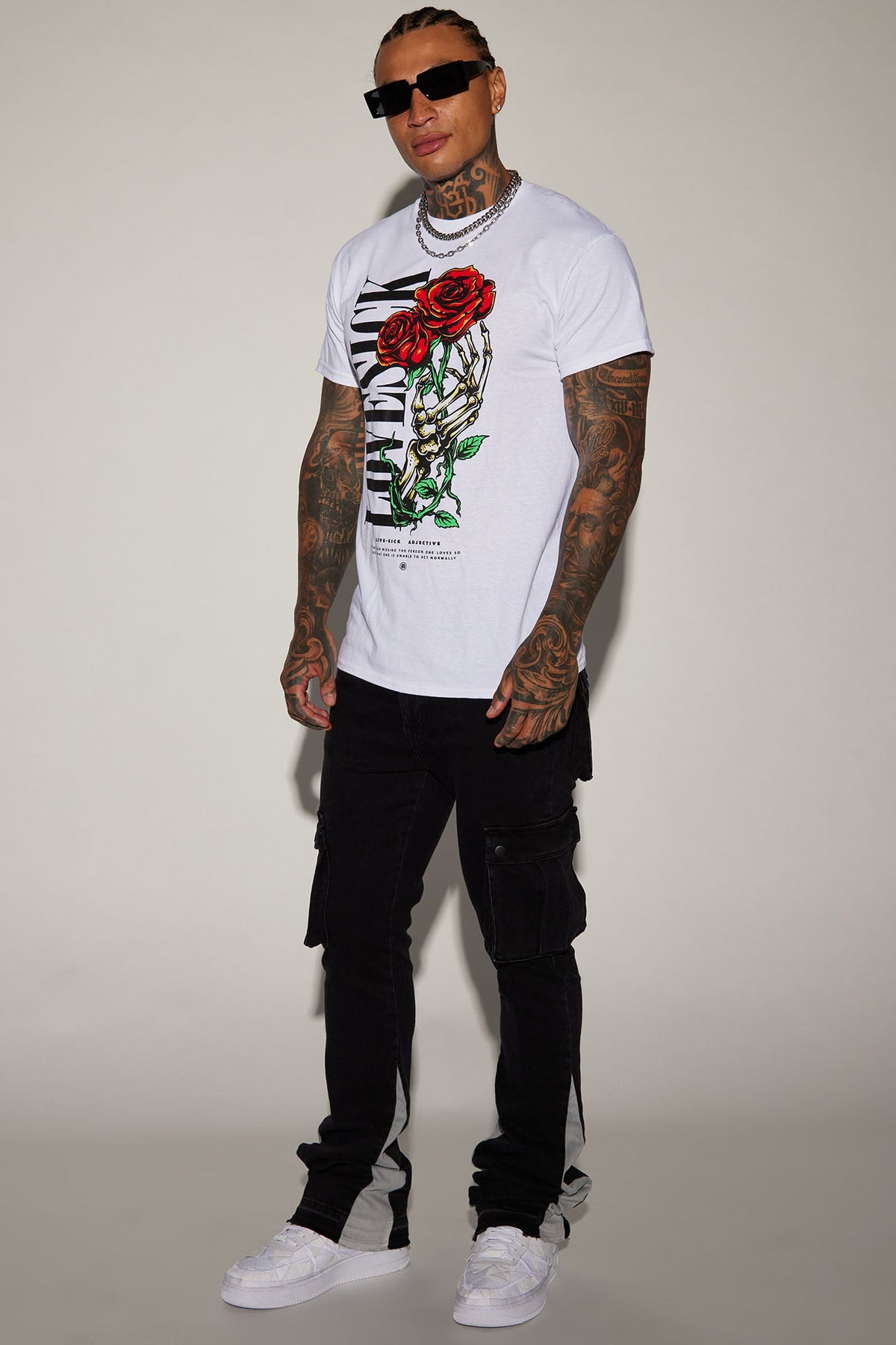 Elan de Paris™ Carried Cargo Stacked Skinny Flared Jeans - Black